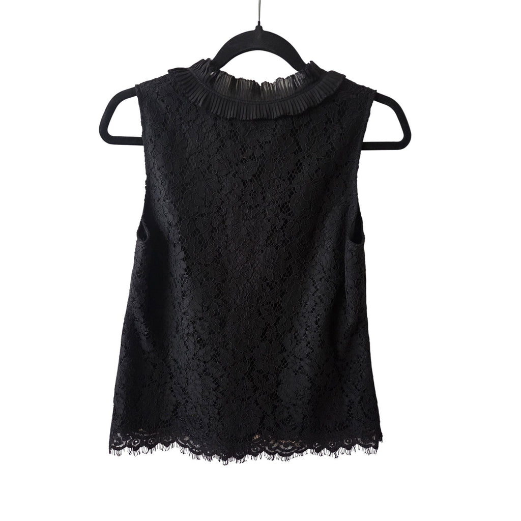 NWT J.Crew Black Lace Sleevless Blouse Women's Size S