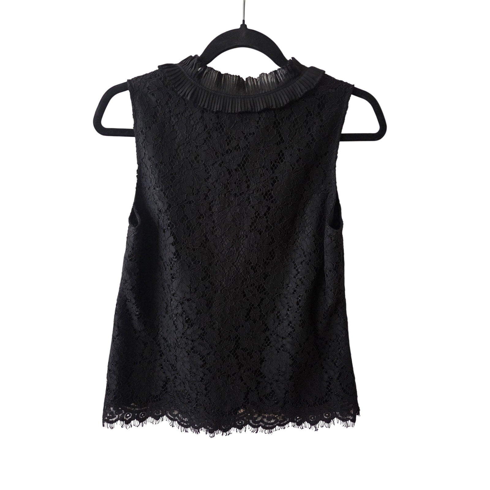 NWT J.Crew Black Lace Sleevless Blouse Women's Size S