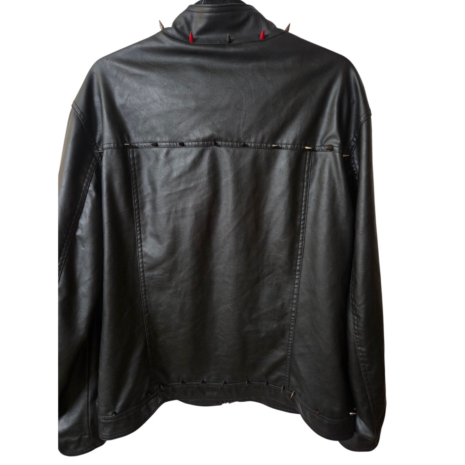 Expelled Vintage Faux Leather Jacket with Custom Metal Spikes Men's Size L