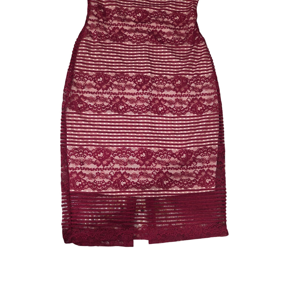 Guess Halter Dress with Burgundy Lace Overlay Women's Size 4