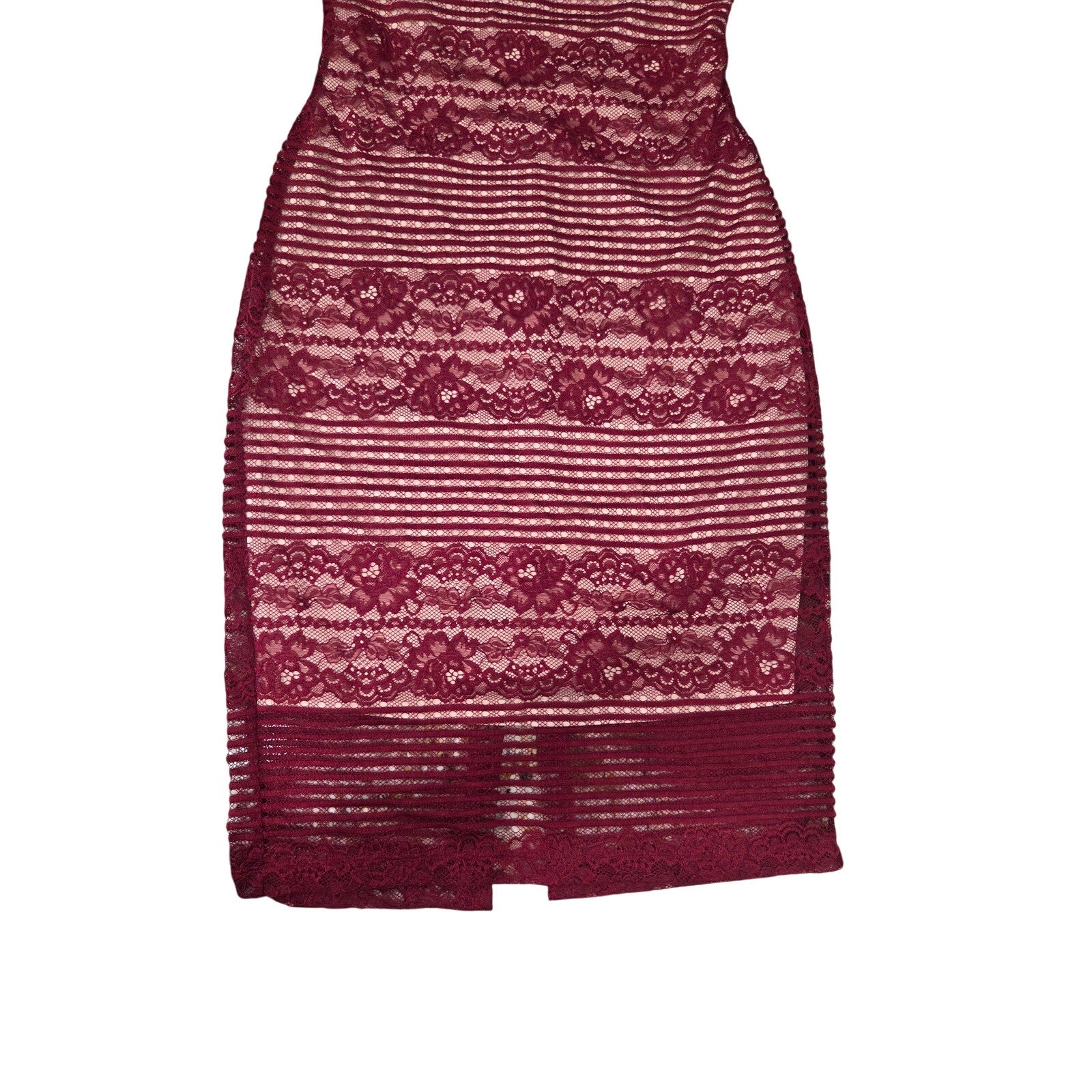 Guess Halter Dress with Burgundy Lace Overlay Women's Size 4