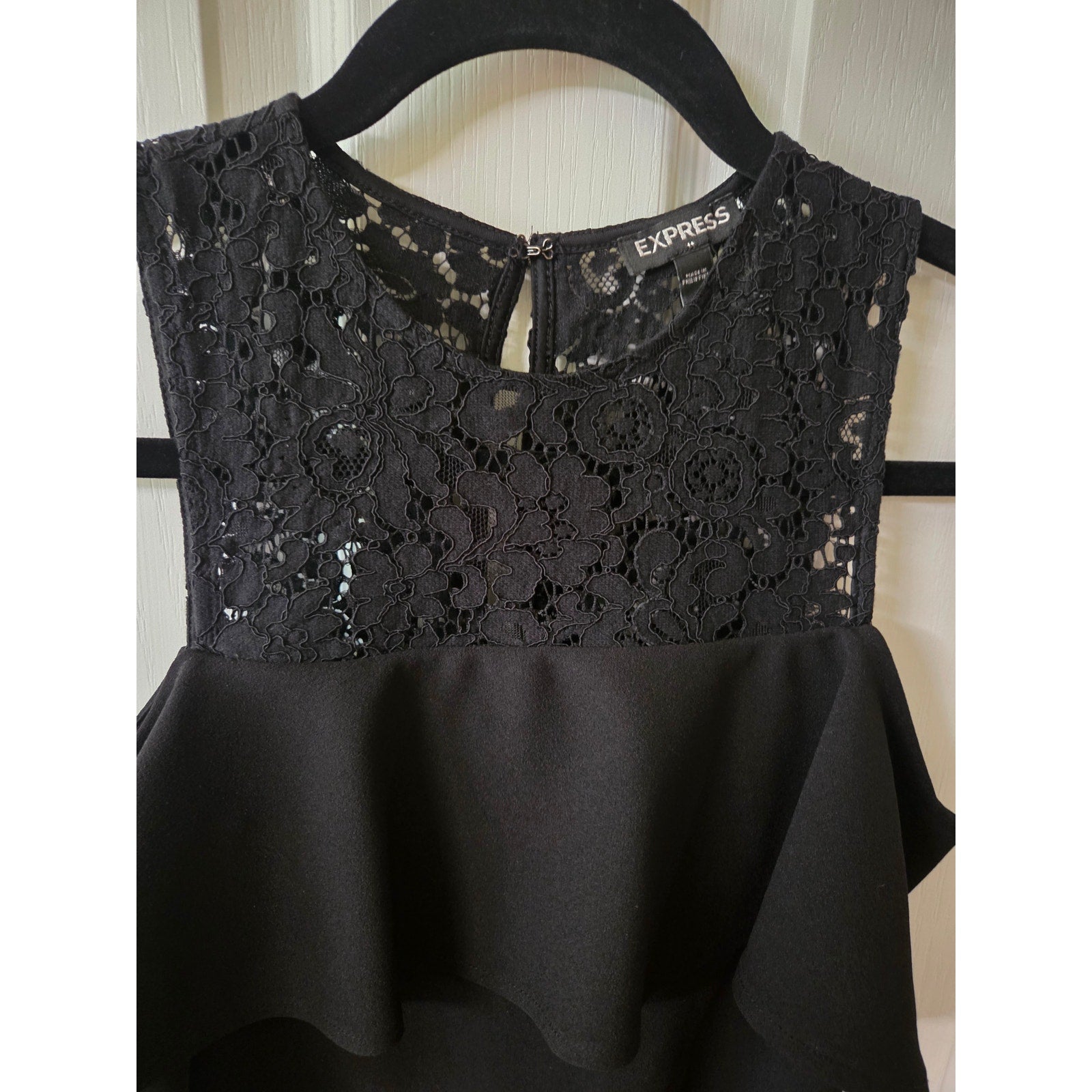 Express Black Romper with Lace Neckline Women's Size 2