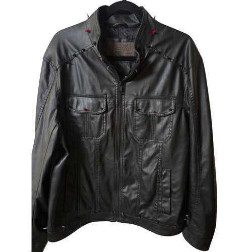 Expelled Vintage Faux Leather Jacket with Custom Metal Spikes Men's Size L