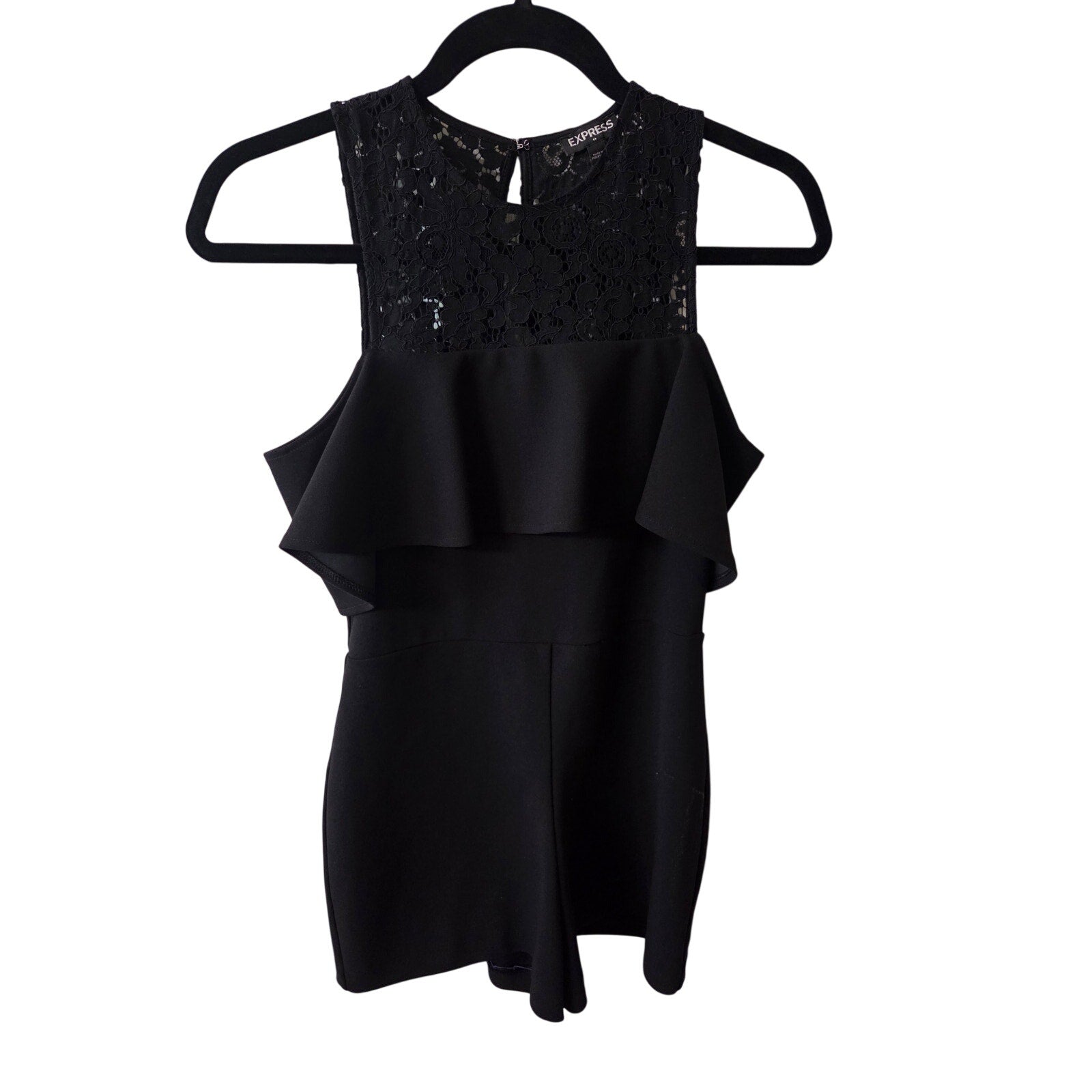 Express Black Romper with Lace Neckline Women's Size 2