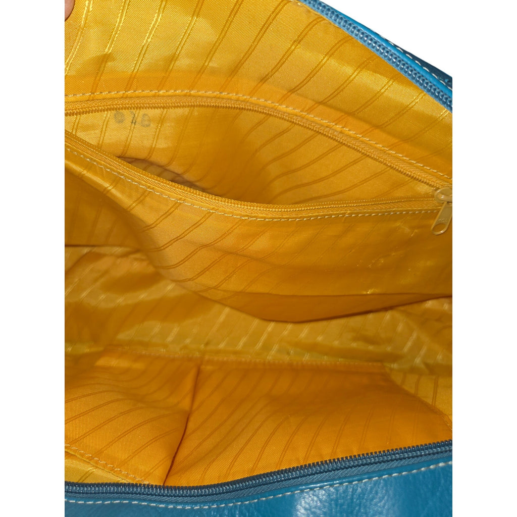 Blue Genuine Leather Cargo Bag