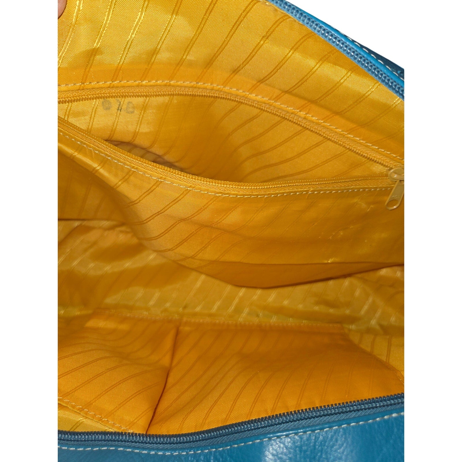 Blue Genuine Leather Cargo Bag