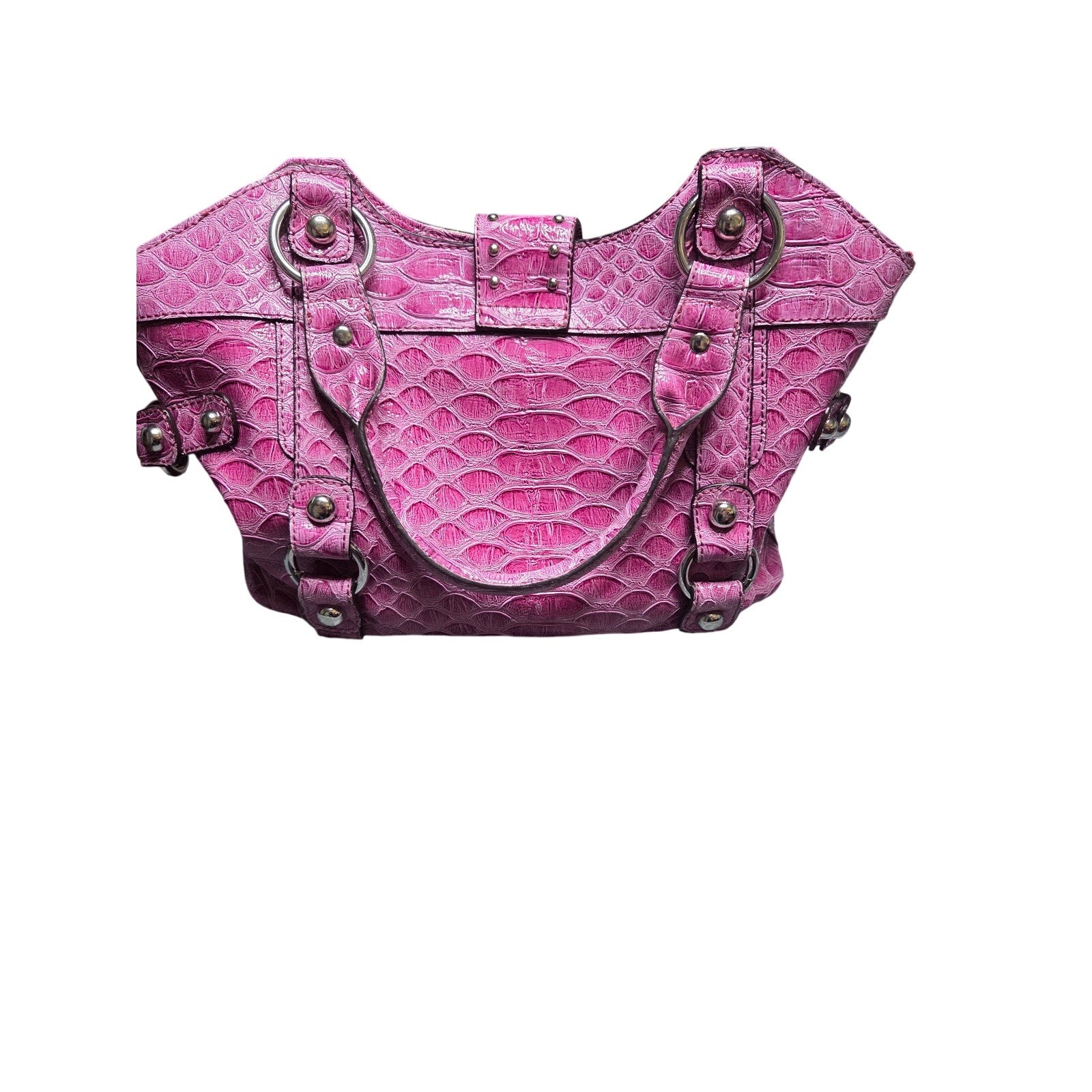 Guess Vintage Pink Studded Crocodile Bag