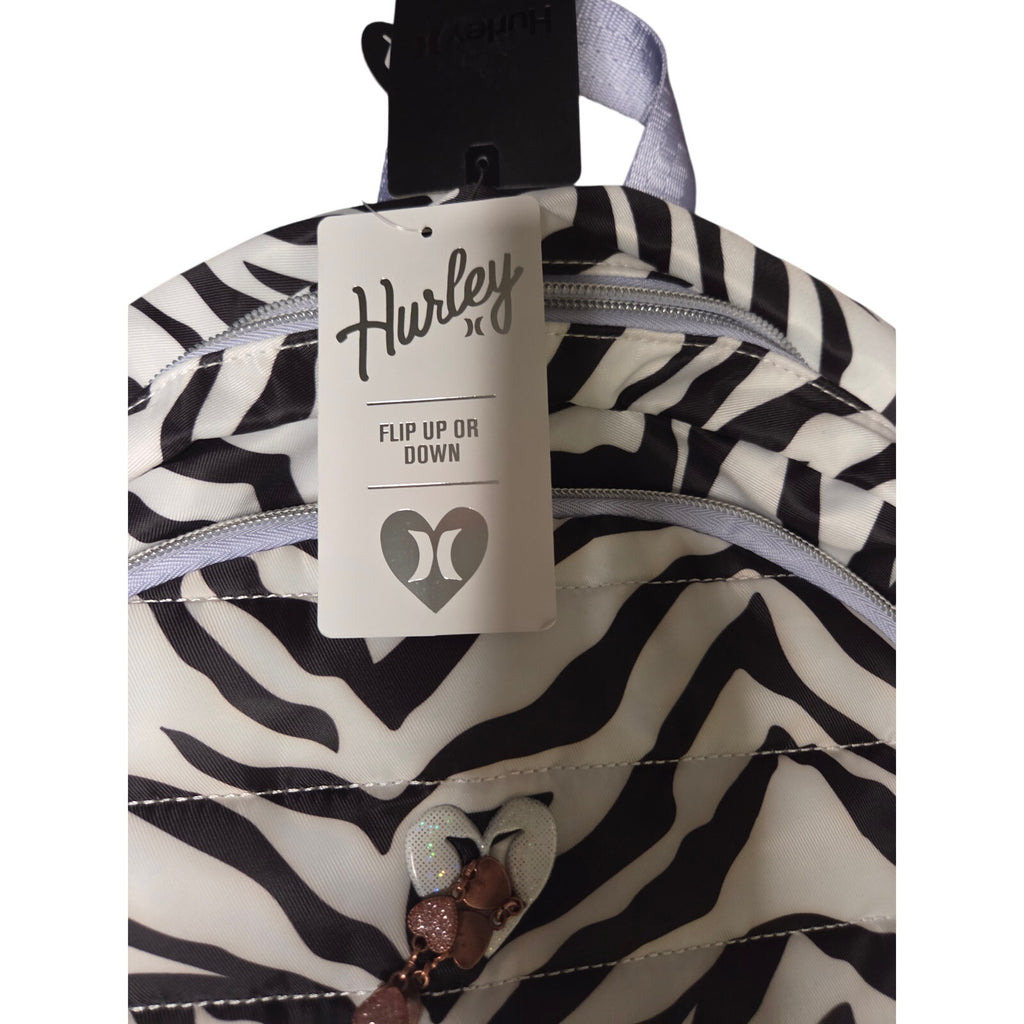 NWT Hurley Girls Blk/Wht Flip Up or Down Backpack 4A7180-K25