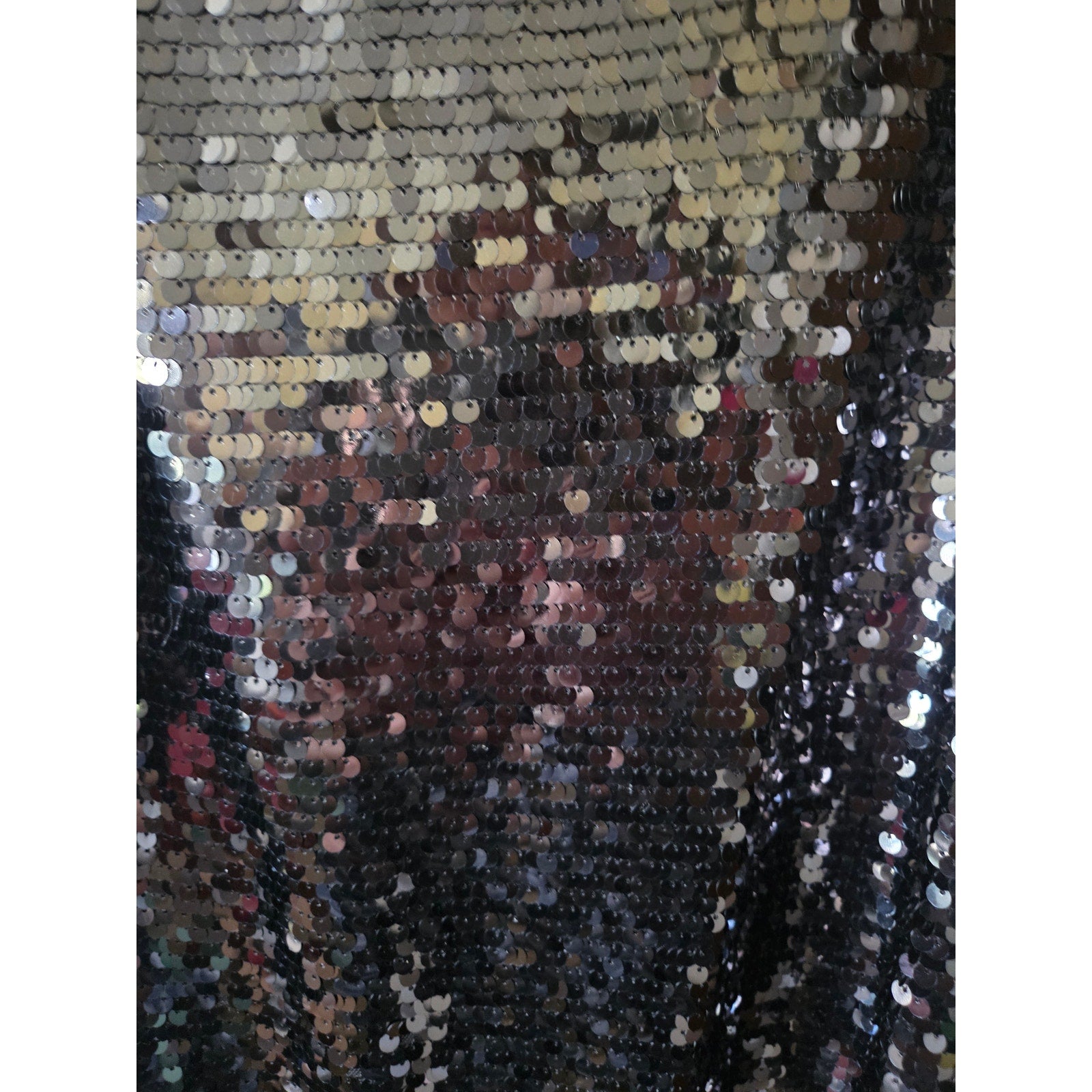 Michael Kors Black Sequined Knit Party Dress with Ribbed Trim Women's Size XS
