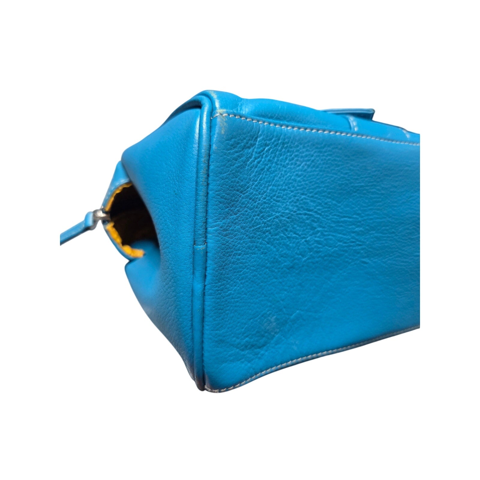 Blue Genuine Leather Cargo Bag