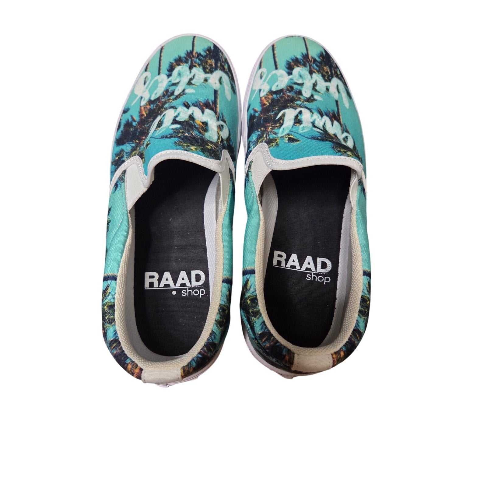 RAAD Slip on shoes with chill vibes & palm trees Men size 9; women size 7