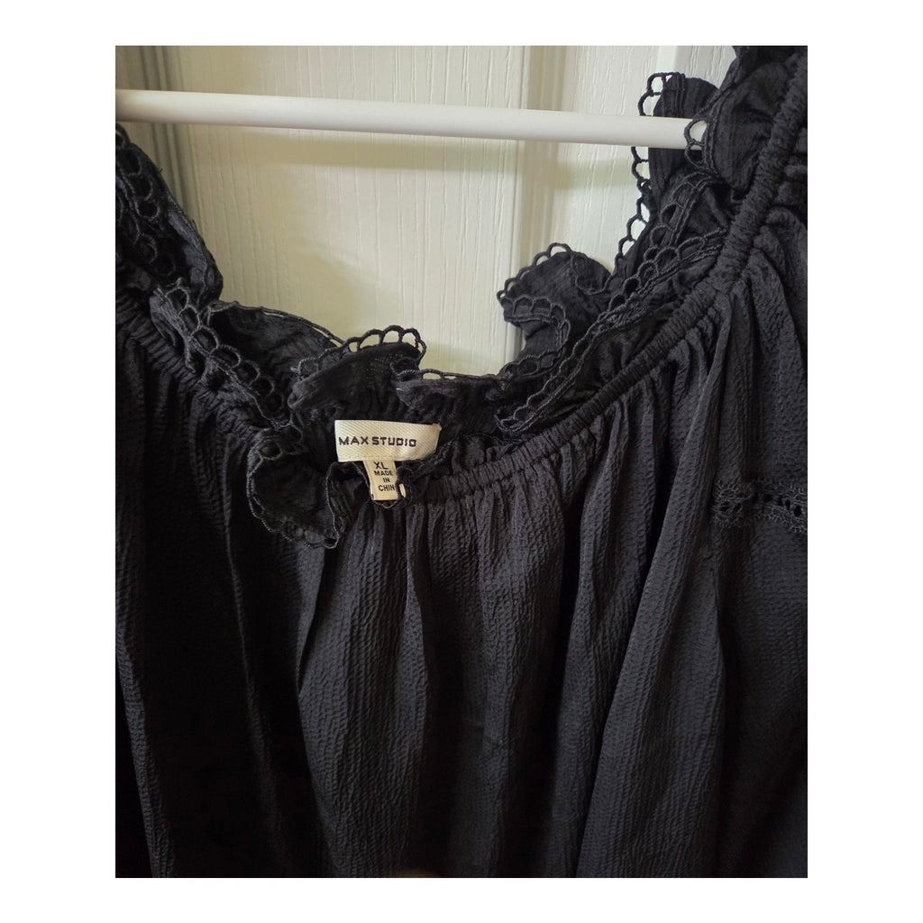 Max Studio Blouse with Long Puff Sleeves Women's Size XL