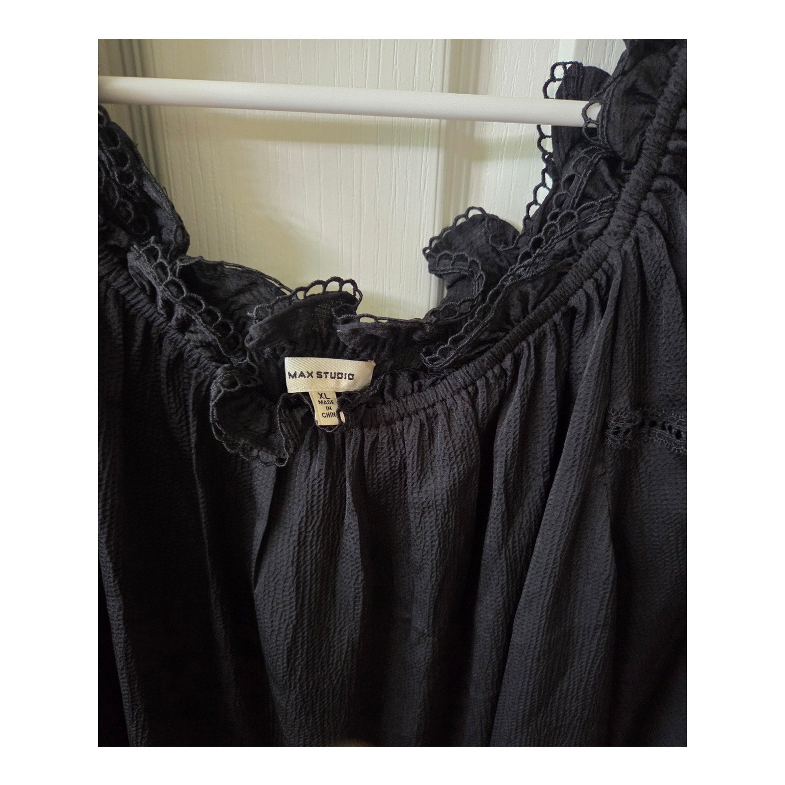 Max Studio Blouse with Long Puff Sleeves Women's Size XL