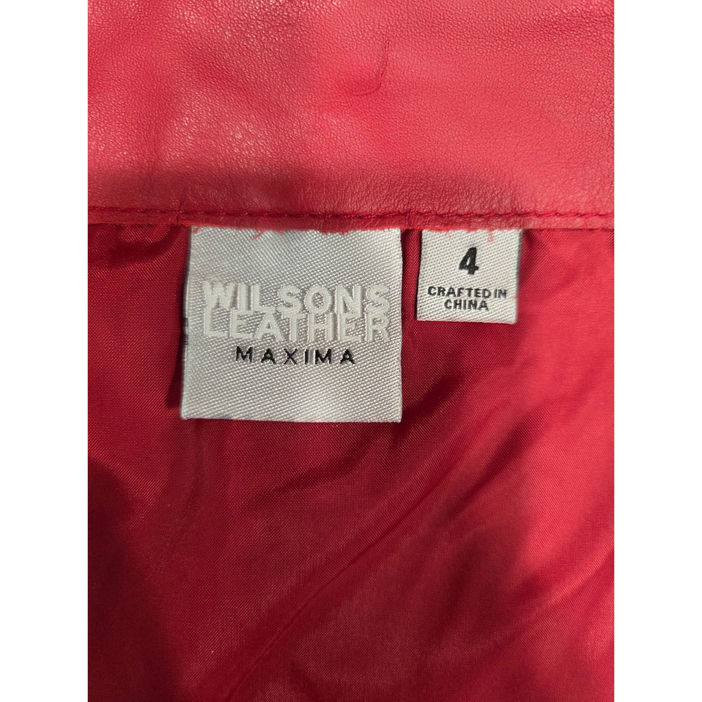 NWT Vintage 90's Wilson's Red Leather Mini Skirt Women's Size 4