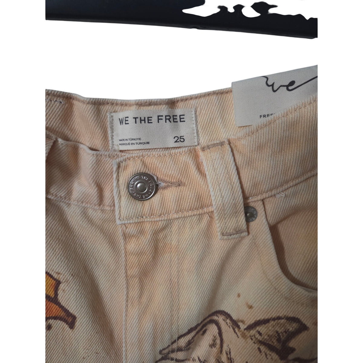 NWT We the Free Tinsley Printed Jeans in Beach Scene Size 25