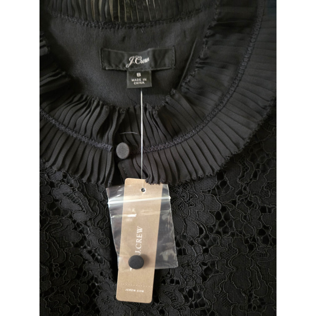 NWT J.Crew Black Lace Sleevless Blouse Women's Size S